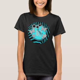 T-shirt Aqua Black Silver Zebra Parties scintillant Sweet 