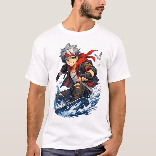 T-shirt Aqua Blaze Surfer Hero (Devant)