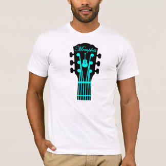 T-shirt Aqua de guitare de Memphis