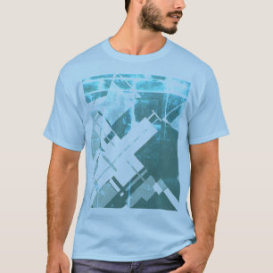 T-shirt Aqua Gris-Vert Diagonal MCM d'inspiration Abstrait