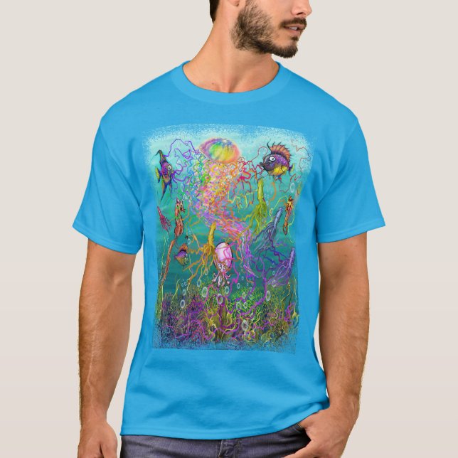 T-shirt Aqua Imaginaire Art (Devant)