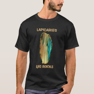 T-shirt *~* Aqua LAPIDAIRES STRIPÉS DIG ROCKS Agate Slab