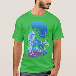 T-shirt Aqua Wolf spirituel