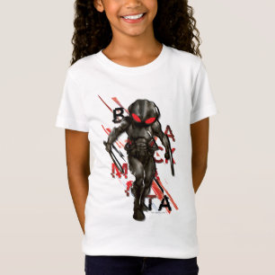 T-Shirt Aquaman   Black Manta Scattered Typography Graphic