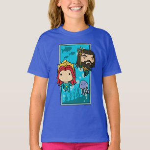 T-shirt Aquaman   Chibi Mera & Aquaman Graphisme sous-mari