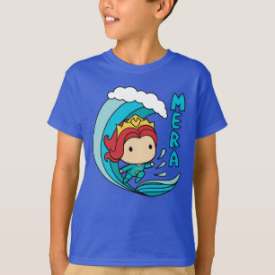 T-shirt Aquaman Chibi Mera Riding Vague Graphique