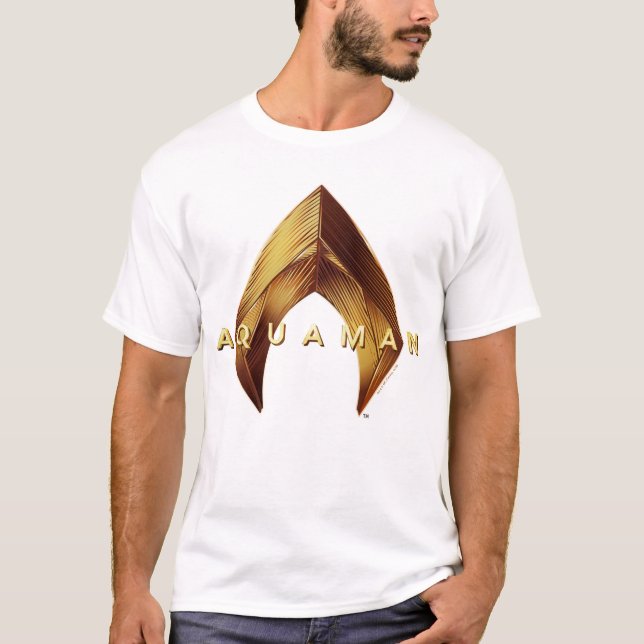 T-shirt Aquaman | Golden Aquaman Logo (Devant)
