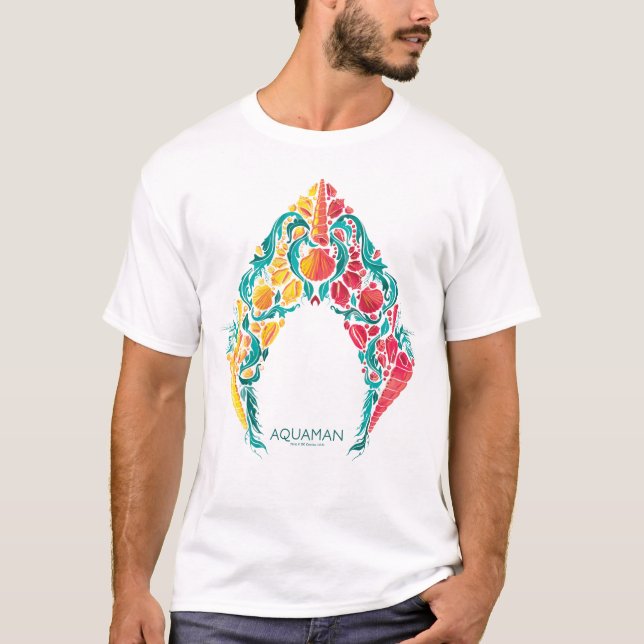 T-shirt Aquaman | Logo Aquaman & Mera sur le thème du coqu (Devant)