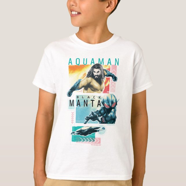 T-shirt Aquaman | Modernist Aquaman & Black Manta Graphic (Devant)