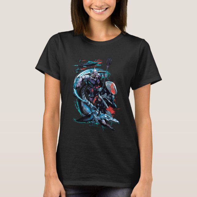 T-shirt Aquaman | Orm, Manta Noir, Tylosaur, & Ships (Devant)