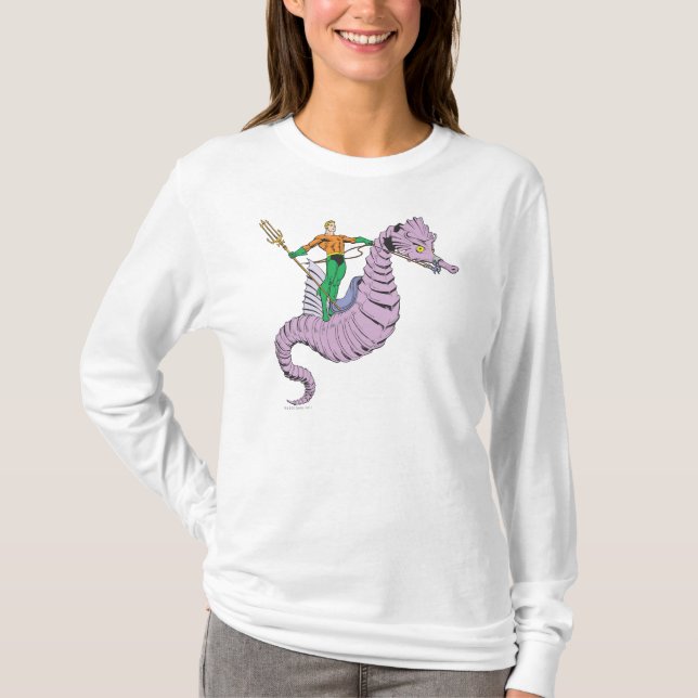 T-shirt Aquaman Rides Seahorse (Devant)