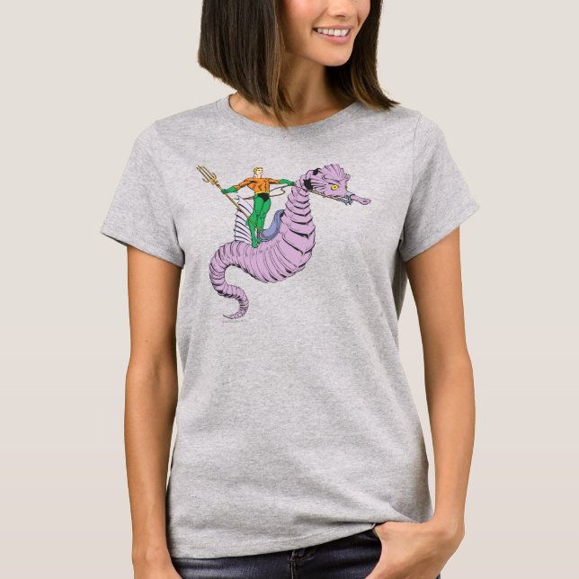 T-shirt Aquaman Rides Seahorse (Devant)