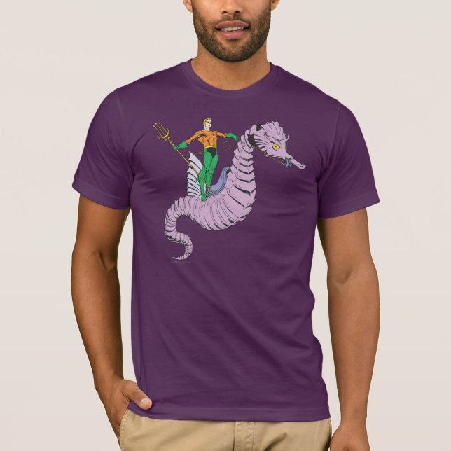 T-shirt Aquaman Rides Seahorse (Devant)
