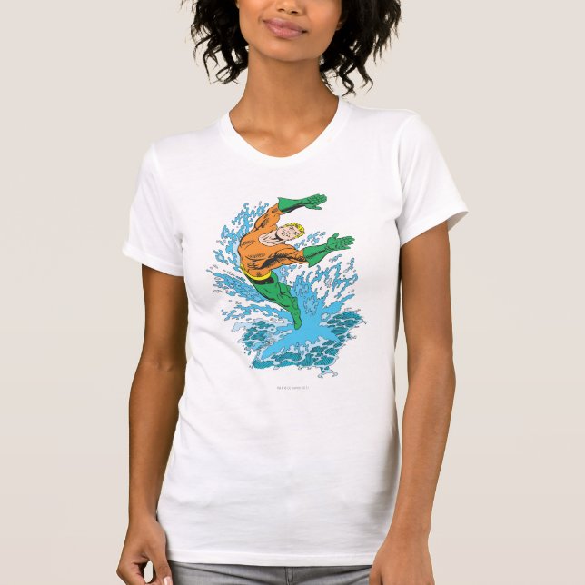 T-shirt Aquaman saute dans la vague (Devant)