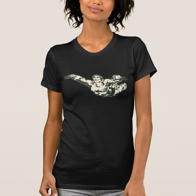 T-shirt Aquaman Soars BW (Devant)