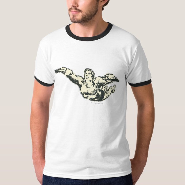 T-shirt Aquaman Soars BW (Devant)