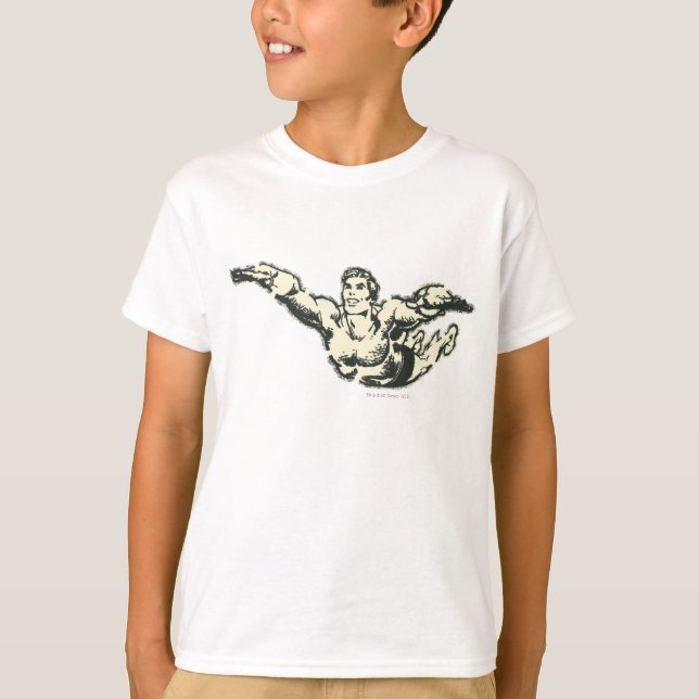 T-shirt Aquaman Soars BW (Devant)
