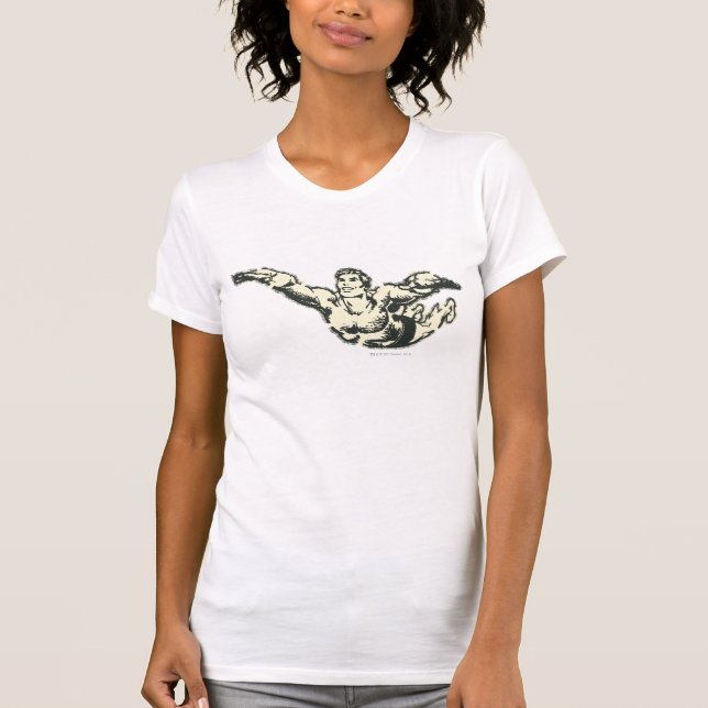 T-shirt Aquaman Soars BW (Devant)
