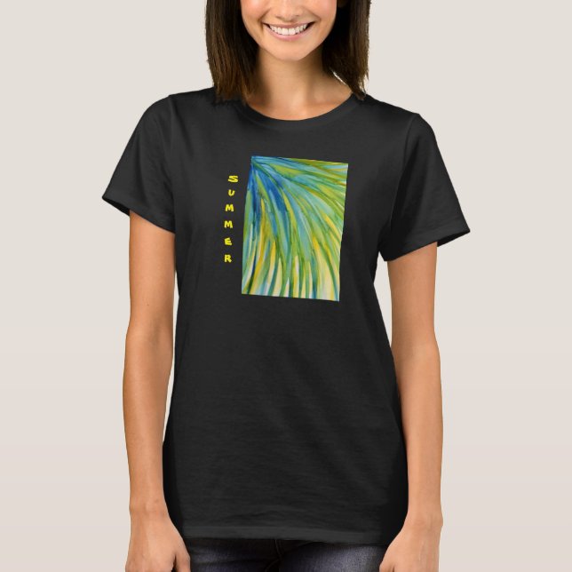 T-shirt Aquarelle Abstraite Palm Tree (Devant)