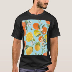 T-shirt Aquarelle Agrumes Fruits : Main tirée