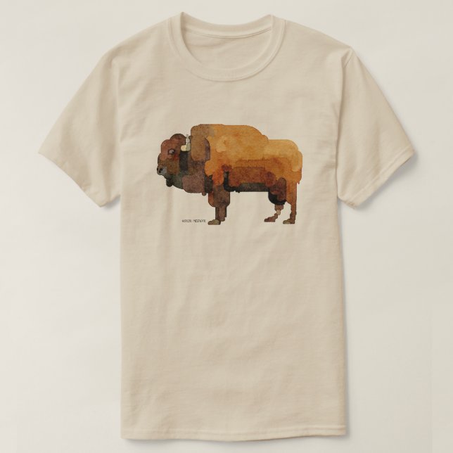 T-shirt Aquarelle American Buffalo (Bison) (Design devant)