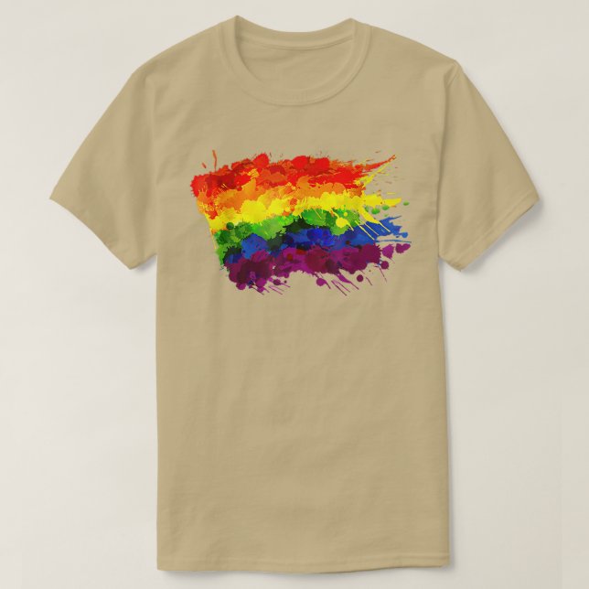 T-shirt Aquarelle arc-en-ciel Gay pride LGBT Mois  (Design devant)