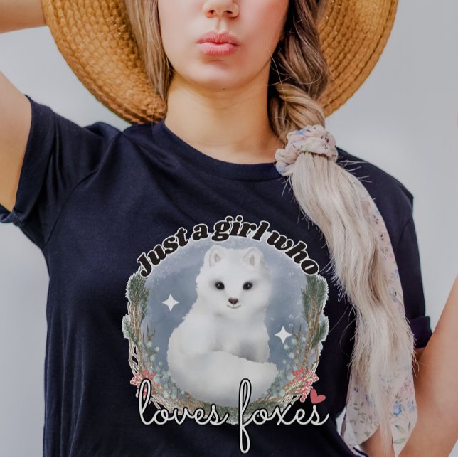 T-shirt Aquarelle Arctic Fox-Juste une fille qui aime le r (Créateur téléchargé)