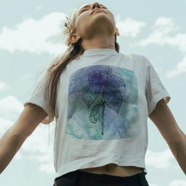 T-shirt Aquarelle Arrière - plan de beauté Vintage (Créateur téléchargé)