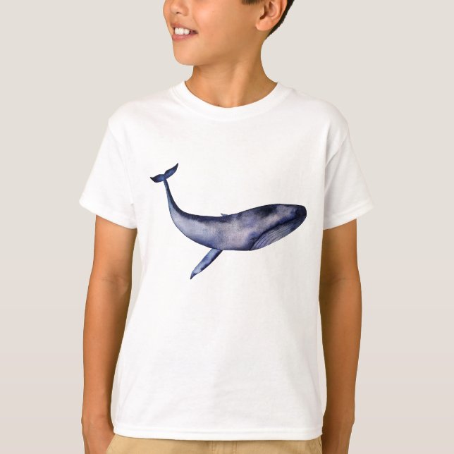 T-shirt Aquarelle Baleine bleue (Devant)
