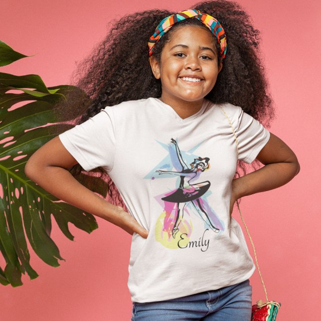 T-shirt Aquarelle Ballerina Dancer Thème (Créateur téléchargé)