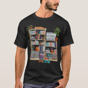 T-shirt Aquarelle bibliothèque Je n'ai pas de contrôle d'é