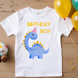 T-shirt Aquarelle Birthday Boy Dino<br><div class="desc">mignonne ligne d'anniversaire dinos coloré pour les enfants à tout âge. modifiable.</div>