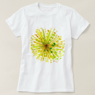 T-shirt Aquarelle blanche fleur sauvage jaune