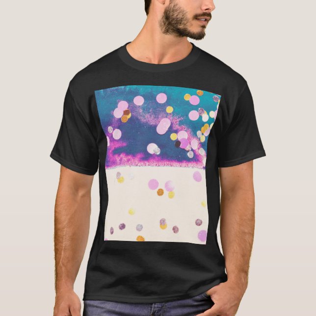 T-shirt Aquarelle bleu Abstraite (Devant)