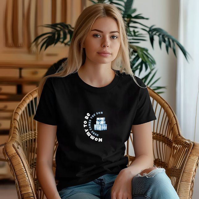 T-shirt Aquarelle bleu blanc baby shower garçon cadeau noi (Créateur téléchargé)