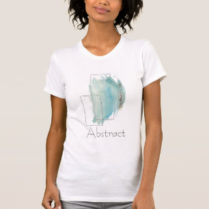 T-shirt *~* Aquarelle bleue Abstraite Silver Women White