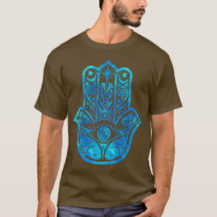 T-shirt Aquarelle bleue turquoise Hamsa