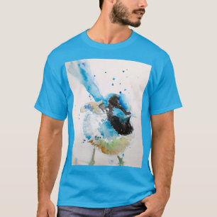 T-shirt Aquarelle bleue Wren Peinture des oiseaux australi