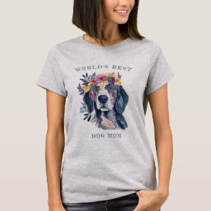 T-shirt Aquarelle Boho Floral World's Best Dog Mom Art