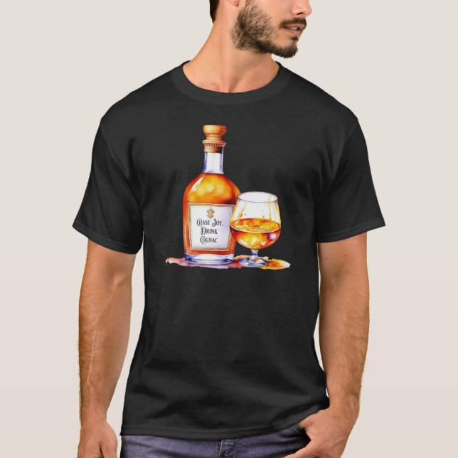T-shirt Aquarelle Boire Cognac (Devant)
