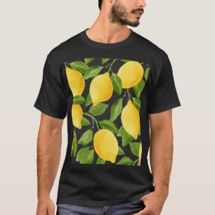 T-shirt Aquarelle brillante de citrons jaunes