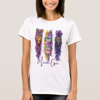 T-shirt Aquarelle Brosse Gras Mardi Mardi Gras