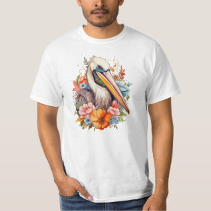 T-shirt Aquarelle Brown Pélican Bird