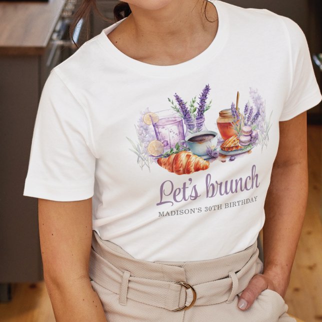 T-shirt Aquarelle Brunch Anniversaire Personnalisé (Créateur téléchargé)
