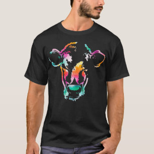 T-shirt Aquarelle Cadeau Tête de Vache
