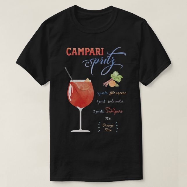 T-shirt Aquarelle Campari Spritz (Design devant)