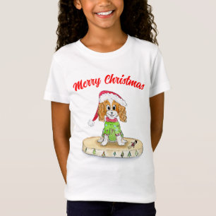 T-Shirt Aquarelle Cavalier King Charles Spaniel Noël