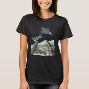 T-shirt Aquarelle Ceinture Kingfisher Bird Mange Poisson N