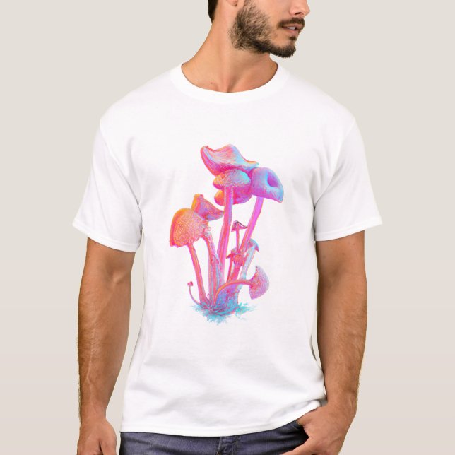 T-shirt Aquarelle Champignons Abstraits (Devant)