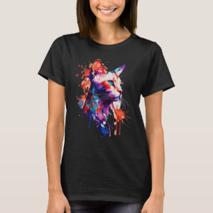 T-shirt Aquarelle Chat Siamais Chat Siam Coloré Chats